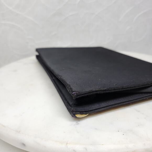 Vintage Yves Saint Laurent Silk Envelope Clutch 9" Black Gold Trim France - Picture 4 of 16